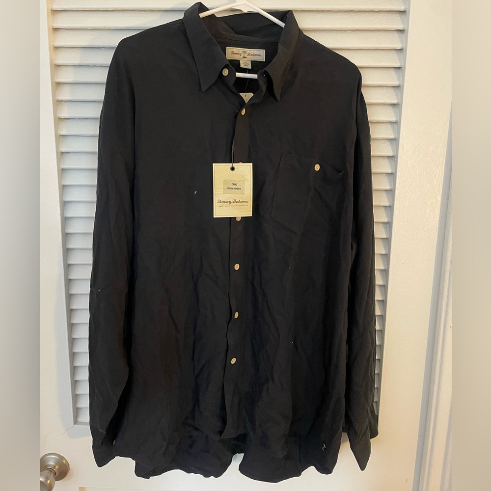 Tommy Bahama Black Silk Shirt